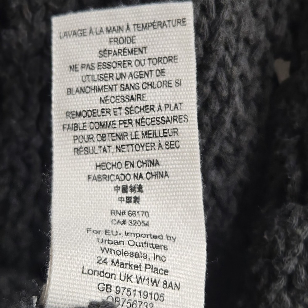 Free People Sweater Size Small Traveling Slate Gray Cotton Open Knit Crochet - Picture 13 of 15